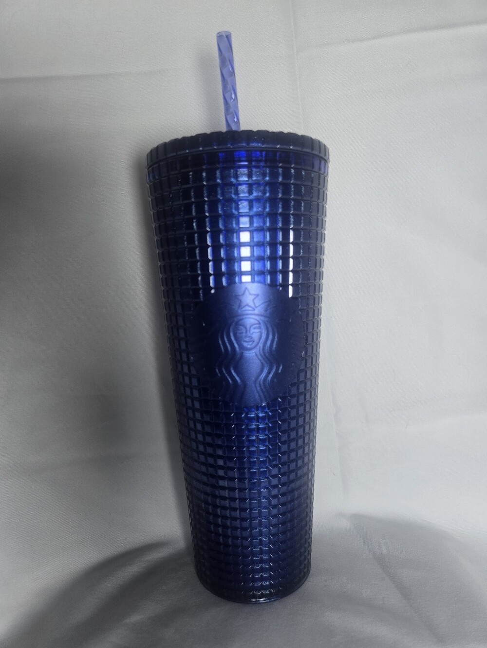 Starbucks Royal Blue Metallic Disco Grid Tumbler (Venti 24 oz)